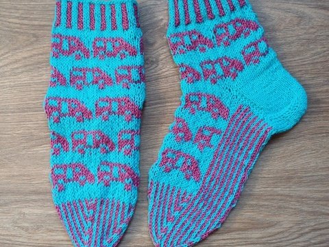 Anleitung Sockenmuster Van-Camp, mit mehreren Fäden