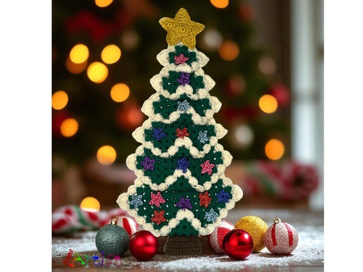 Crochet Christmas Tree Granny Square