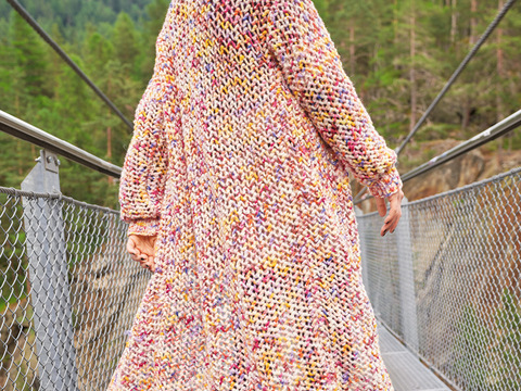 Melierter Strickmantel