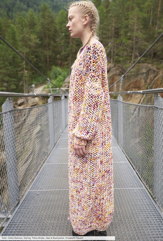 Melierter Strickmantel - Bild 2