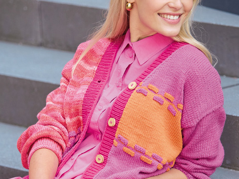 Jacke mit V-Ausschnitt