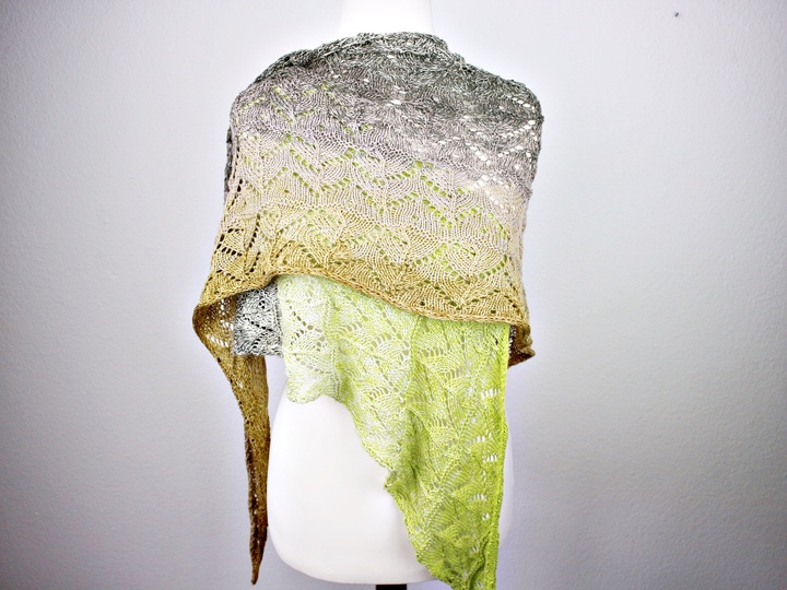 Knitting Pattern PDF Shawl – Easy Asymmetrical Triangle Lace Wrap