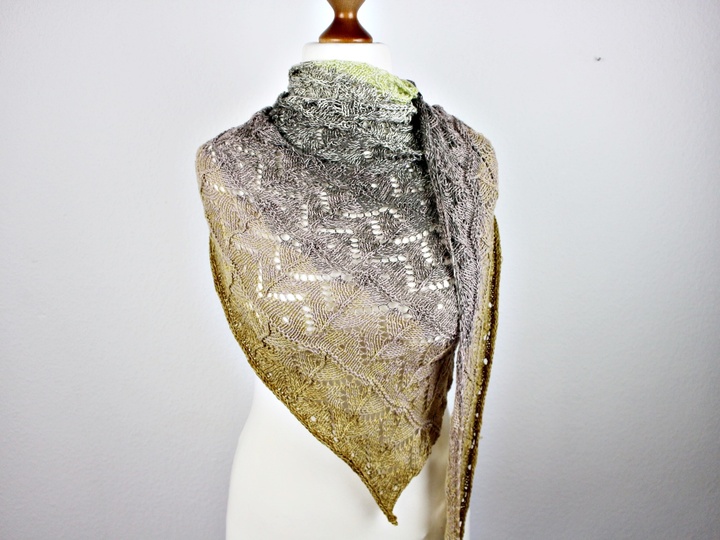 Knitting Pattern PDF Shawl – Easy Asymmetrical Triangle Lace Wrap