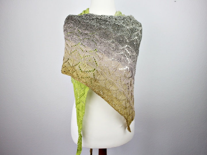 Knitting Pattern PDF Shawl – Easy Asymmetrical Triangle Lace Wrap