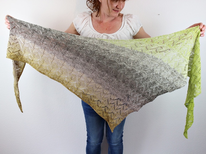 Knitting Pattern PDF Shawl – Easy Asymmetrical Triangle Lace Wrap