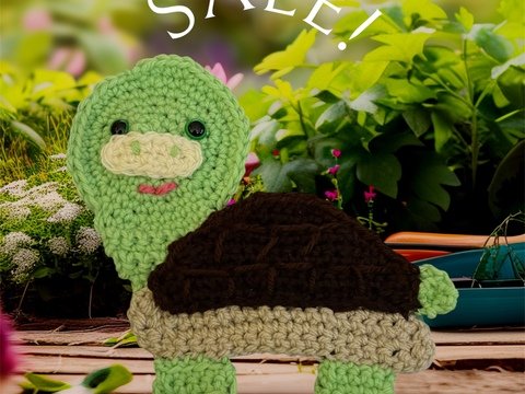 Häkelanleitung Applikation Schildkröte