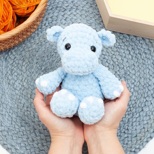 Crochet Hippo Pattern – Low Sew Amigurumi Plush Hippo PDF