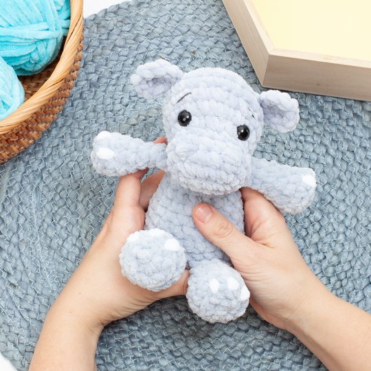 Crochet Hippo Pattern – Low Sew Amigurumi Plush Hippo PDF