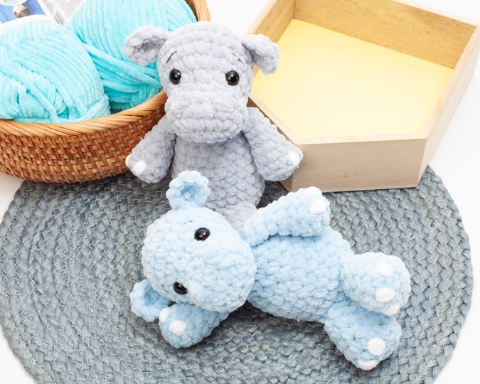 Crochet Hippo Pattern – Low Sew Amigurumi Plush Hippo PDF