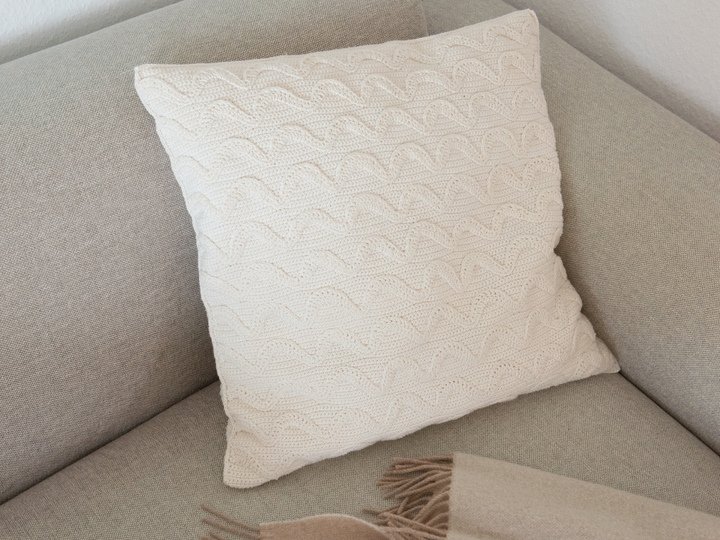 Häkelanleitung Kissenbezug Sandstrand (weißes Wellenmuster)