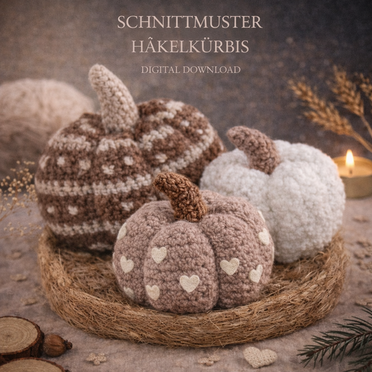 Häkelanleitung Herzchenkürbis - für Anfänger geeignet