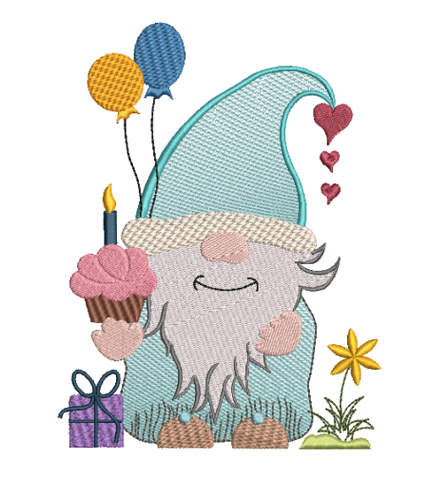 Stickdatei Wichtel Geburtstag