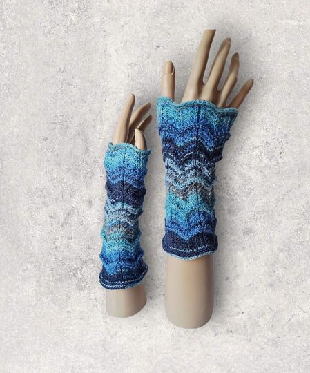 Strickanleitung für Handstulpen, Pulswärmer aus Sockenwolle        #341