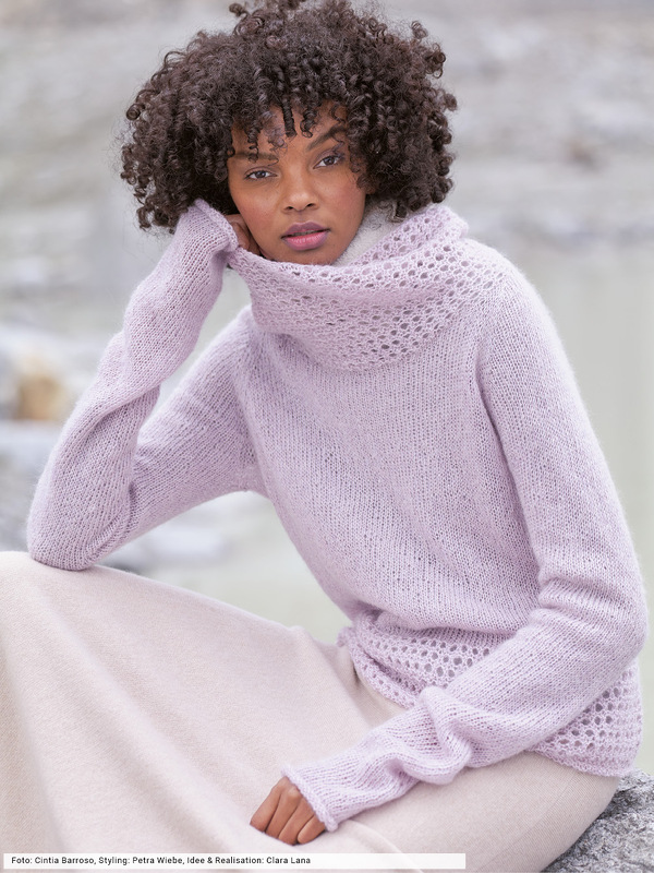 Pulli mit Lochmuster-Rolli