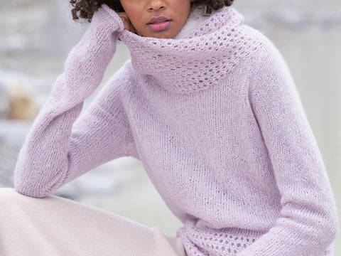 Pulli mit Lochmuster-Rolli