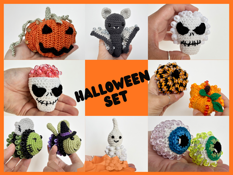 10 Häkelanleitungen Fidget Halloween Amigurumi Perlen, Häkelspielzeug Deko