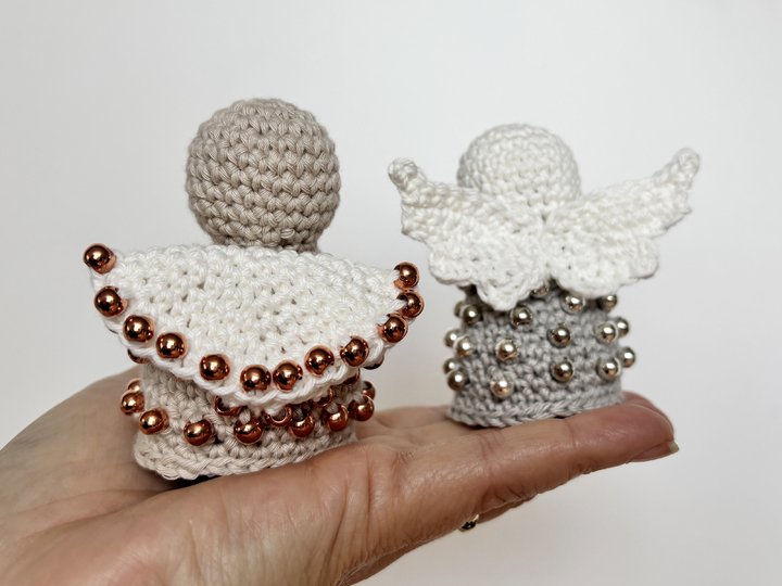 Weihnachtsengel mit Perlen, Amigurumi Engel, Schutzengel, Baumschmuck