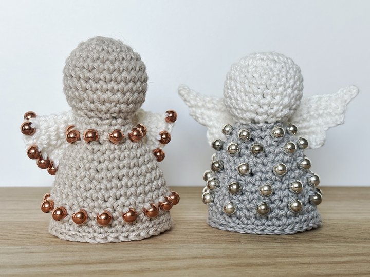 Weihnachtsengel mit Perlen, Amigurumi Engel, Schutzengel, Baumschmuck