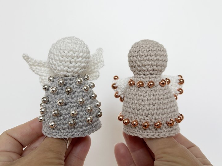 Weihnachtsengel mit Perlen, Amigurumi Engel, Schutzengel, Baumschmuck