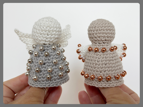 Weihnachtsengel mit Perlen, Amigurumi Engel, Schutzengel, Baumschmuck