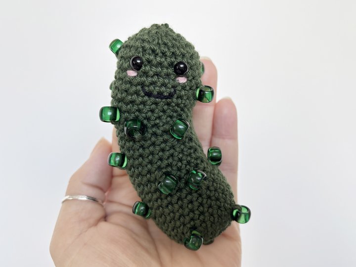 Positive Gurke, Emotional Support, Fidget Amigurumi Weihnachtsgurke