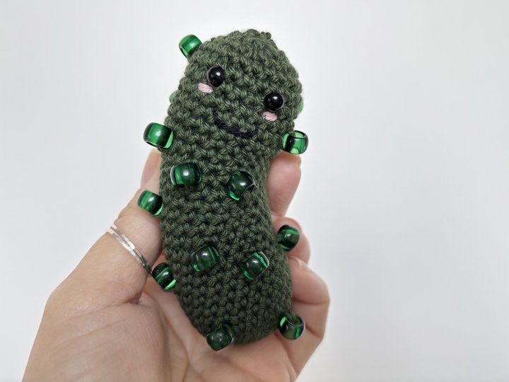Positive Gurke, Emotional Support, Fidget Amigurumi Weihnachtsgurke