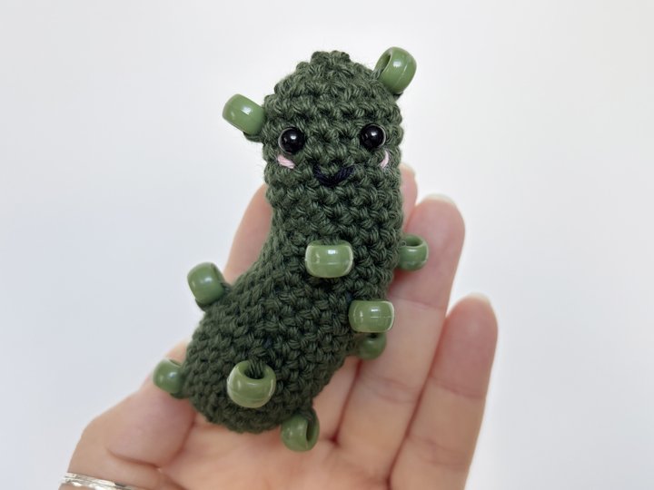 Positive Pickle, Emotional Support, Christmas Pickle Amigurumi Vegetables
