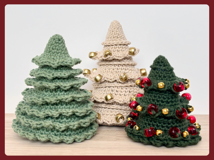 No Sew Crochet Christmas Tree,  Holiday Decor, Xmas Tree Crochet Pattern