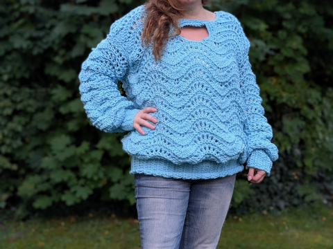 Crochet Pattern Oversize-Sweater "Cloud"