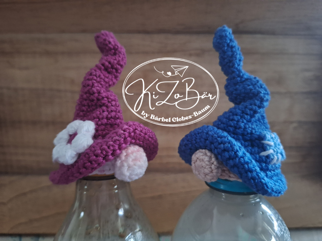 Flaschenhut Wichtel - Häkelanleitung für einen dekorativen Flaschenhut