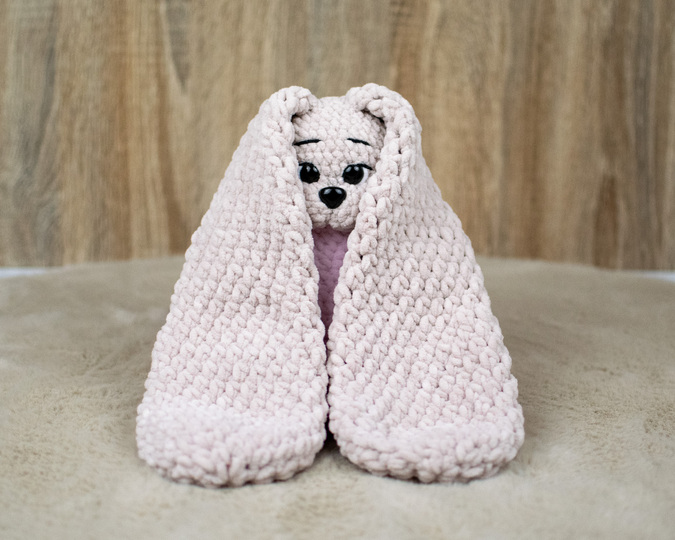 Candy Bunny Crochet Pattern – Chenille Bunny with Dress PDF Tutorial