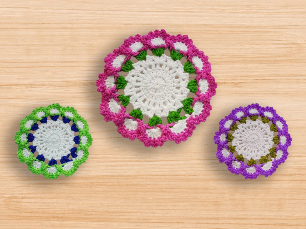 Crochet Round Coaster Pattern PDF + Video Tutorial | NontyCrochet