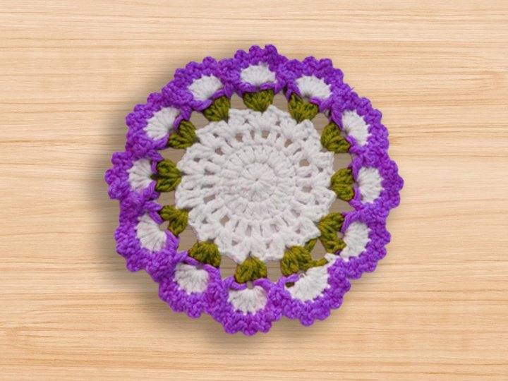 Crochet Round Coaster Pattern PDF + Video Tutorial | NontyCrochet