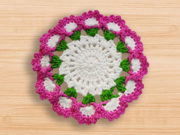 Crochet Round Coaster Pattern PDF + Video Tutorial | NontyCrochet