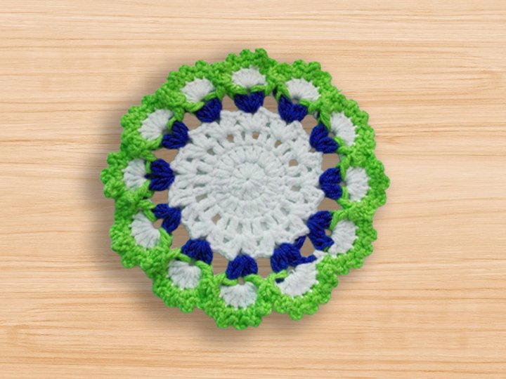 Crochet Round Coaster Pattern PDF + Video Tutorial | NontyCrochet