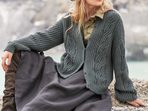 Patenmuster-Jacke mit Zöpfen