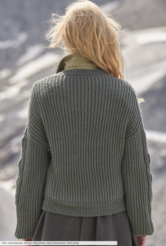 Patenmuster-Jacke mit Zöpfen