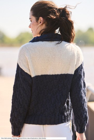 Zopfmusterpulli mit Passe