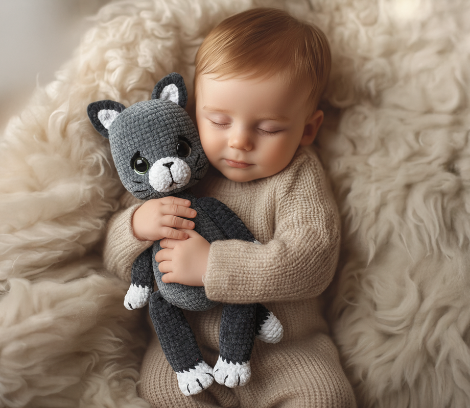 Amigurumi Katze Häkelanleitung  mit Kleidung: Latzhose & Sonnenvisier. - Bild 4