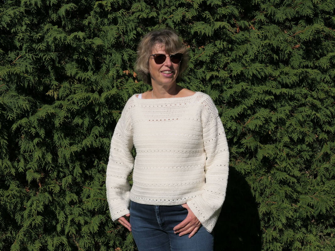 Häkelanleitung Pullover Cremosa - zeitlos schöner Damenpullover in Wollweiß - Bild 3