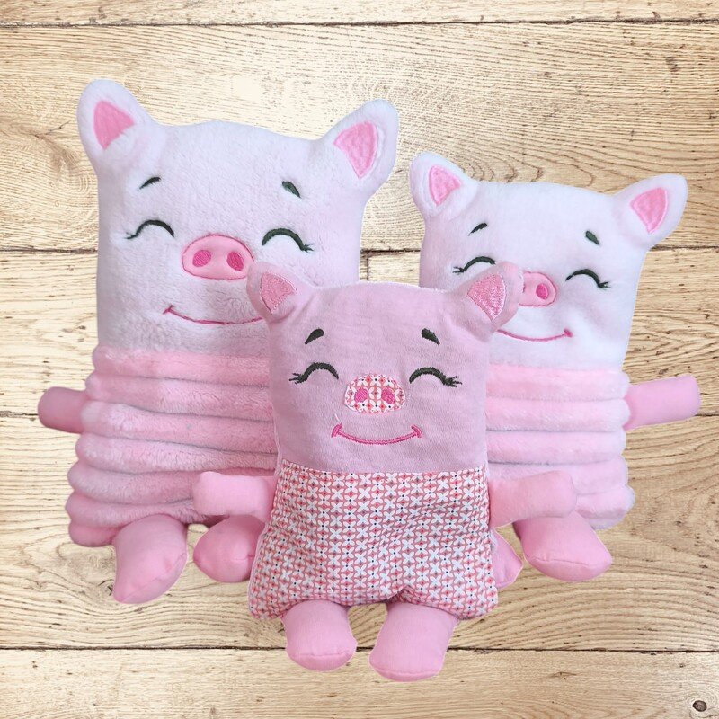 Stickdatei Schwein In the Hoop  4 Größen Maschinenstickerei  Set 2568