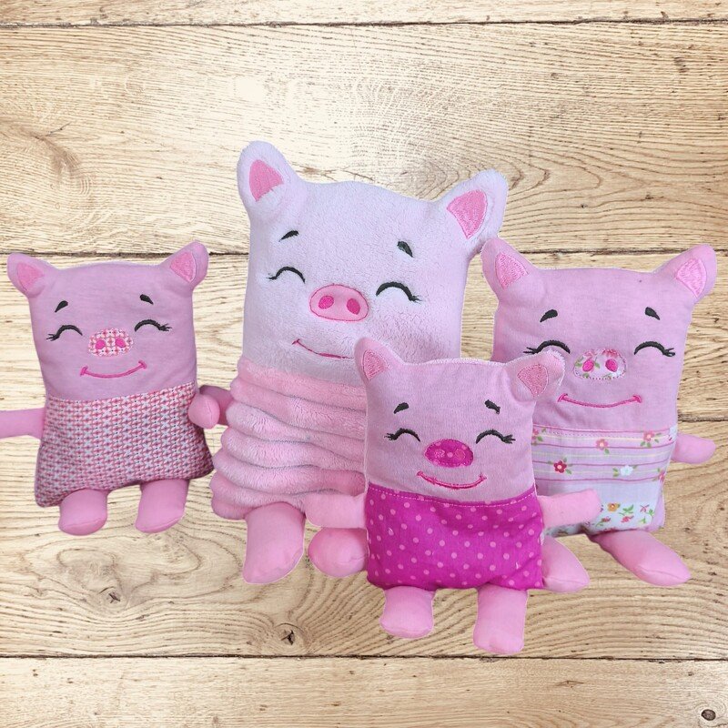 Stickdatei Schwein In the Hoop  4 Größen Maschinenstickerei  Set 2568 - Bild 5