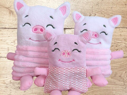 Stickdatei Schwein In the Hoop  4 Größen Maschinenstickerei  Set 2568