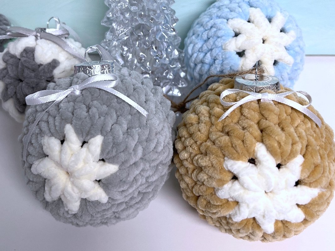Chunky Christmas Balls "Cozyballs", Christmas Ornaments Crochet Pattern PDF