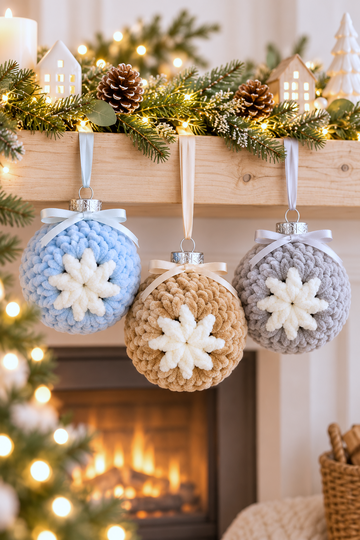 Chunky Christmas Balls "Cozyballs", Christmas Ornaments Crochet Pattern PDF