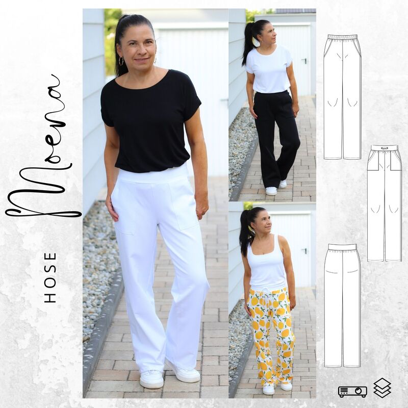 Hose MOENA Gr. 32-56 Schnittmuster PDF Ebook