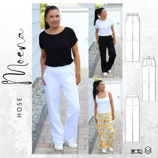 Hose MOENA Gr. 32-56 Schnittmuster PDF Ebook