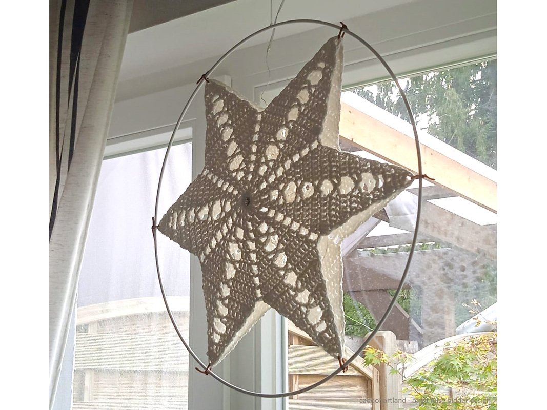 Easy peasy "FUNKELSTERN", Laterne häkeln, weihnachtl. Fensterdeko - Bild 5