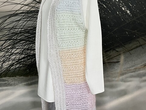 Lange Weste in Pastell