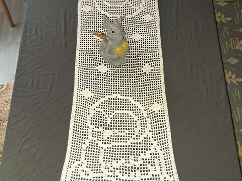 Anleitung Tischläufer Schnee- Eule häkeln